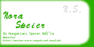 nora speier business card